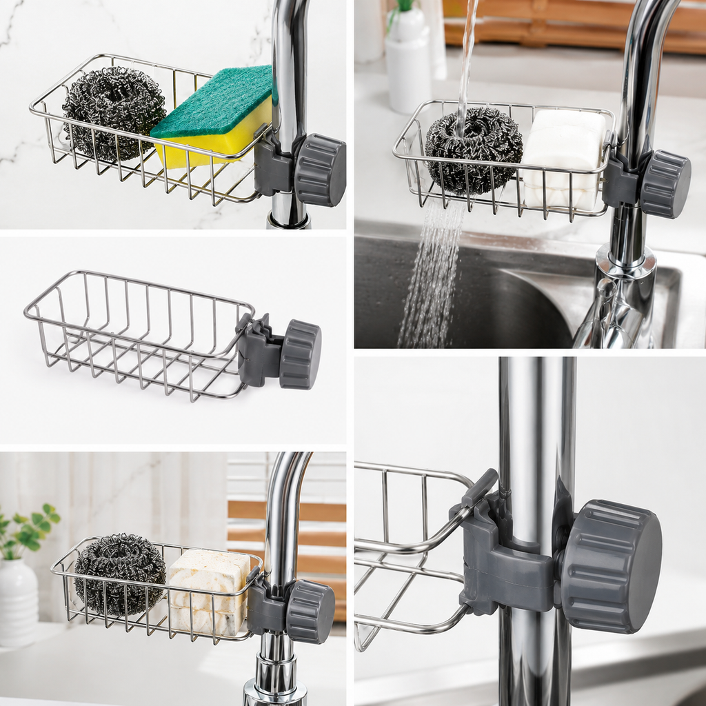 Kitchen sink sponge holder
